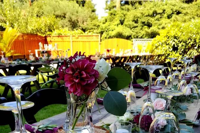 Red rose centerpiece