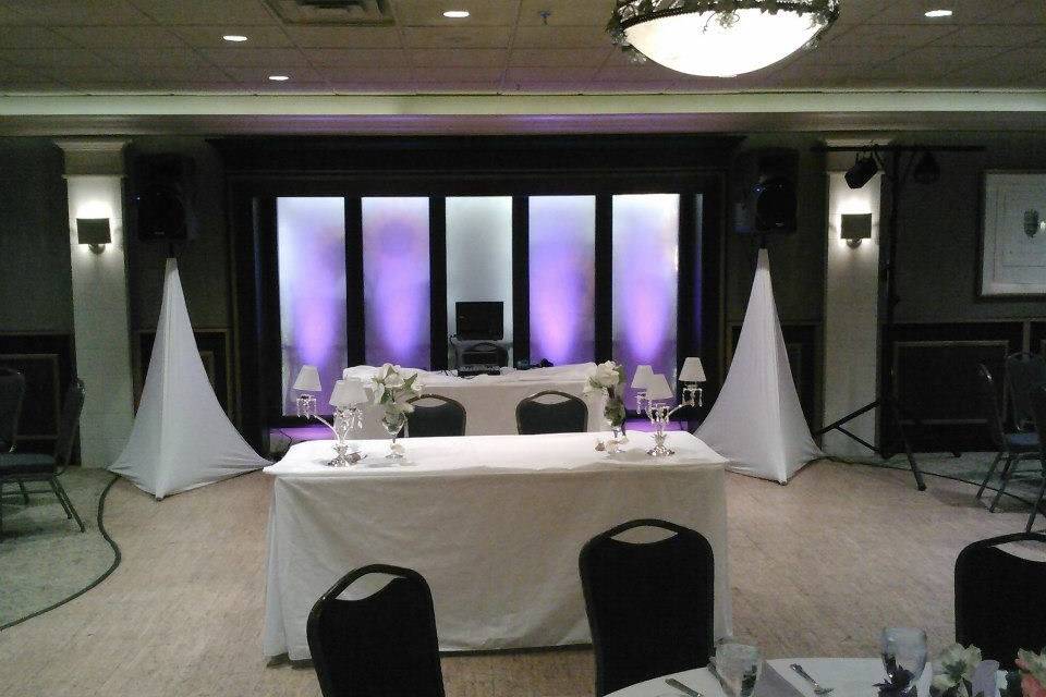DJ booth and reception set-up