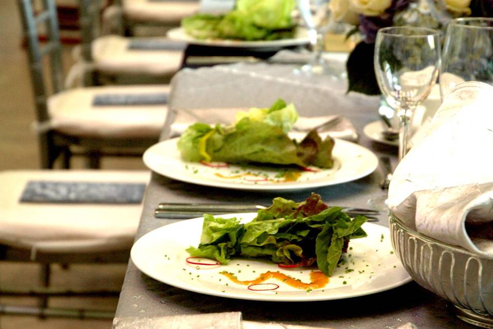Table set with Salads