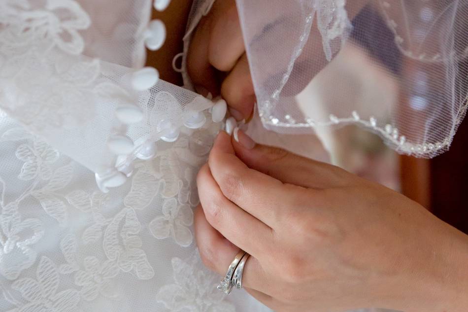 Putting on the dress