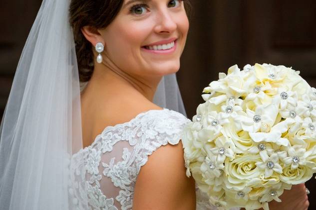 Close up of bride