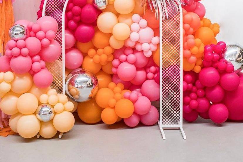 Balloons & White Arch