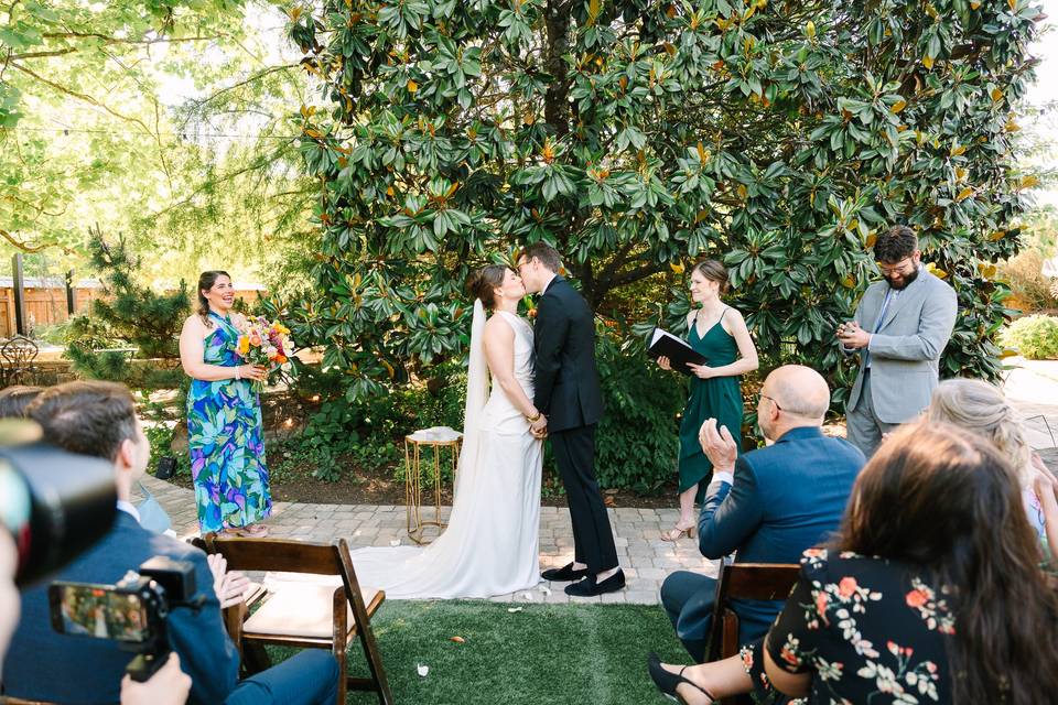 First kiss as husband and wife