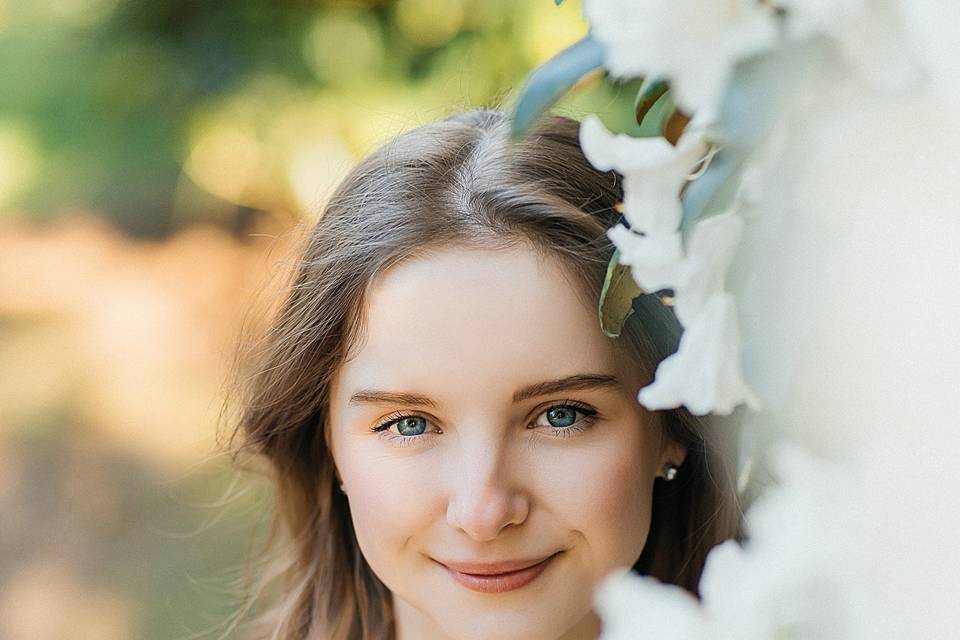 Bridal portraits in natural li