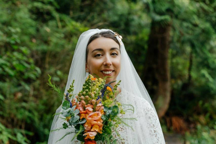Bridal portraits in natural li