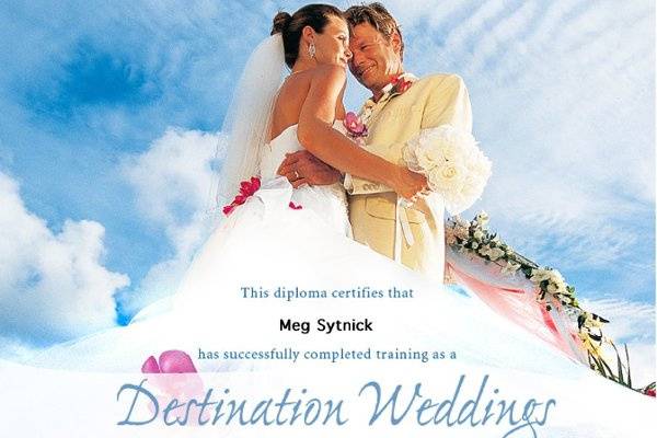 Destination Wedding Specialist Certification.