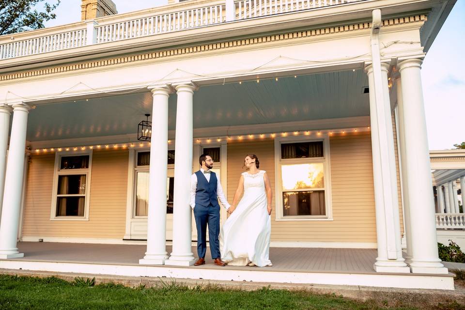 Portico couple portrait