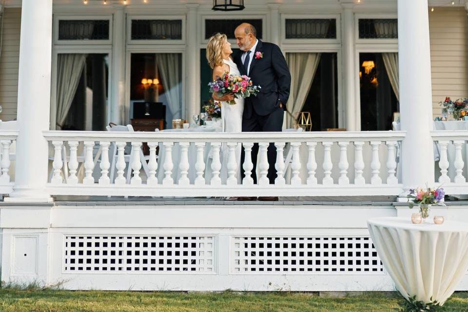 Portico couple portrait