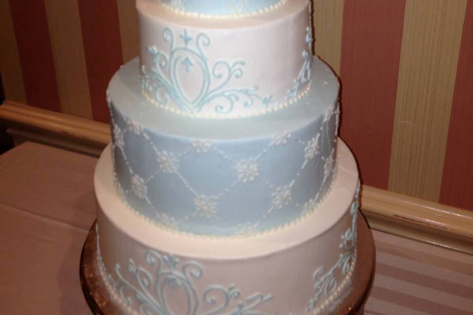 You can choose from one of our many wedding cake designs or we can replicate a design that you provide.