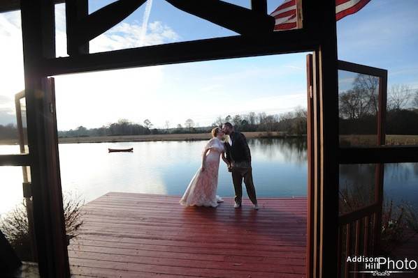 Kissing on the dock