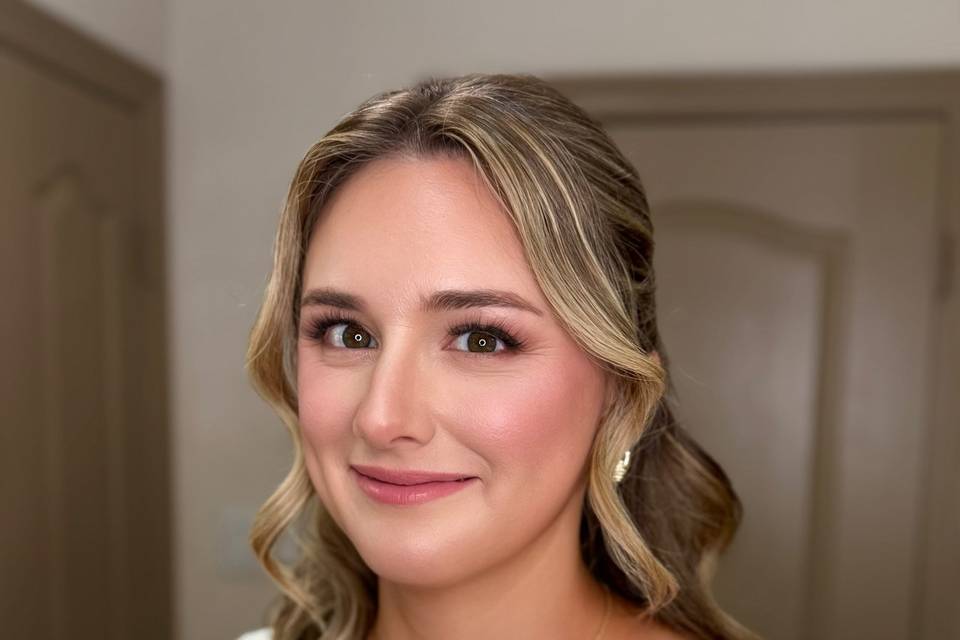 Soft glam with half updo
