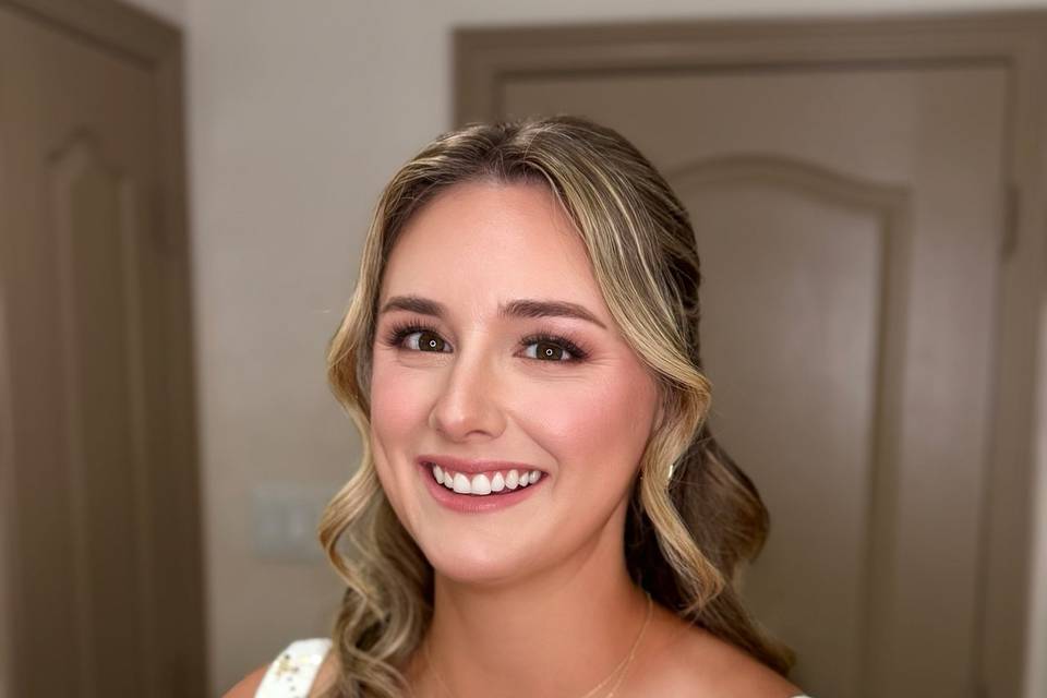 Soft glam with half updo