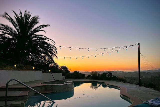 Sunset by the pool