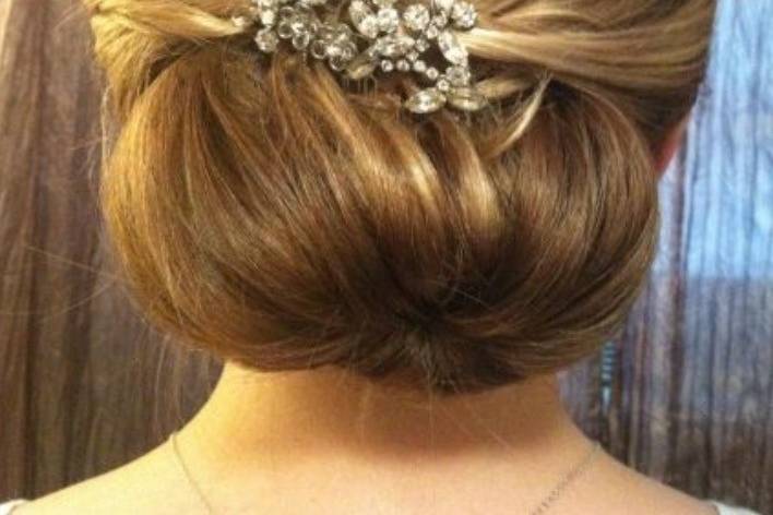 Updo with silver accessory