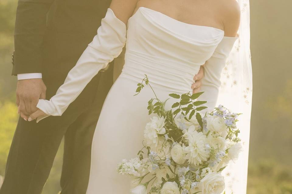 Golden light bridal moment