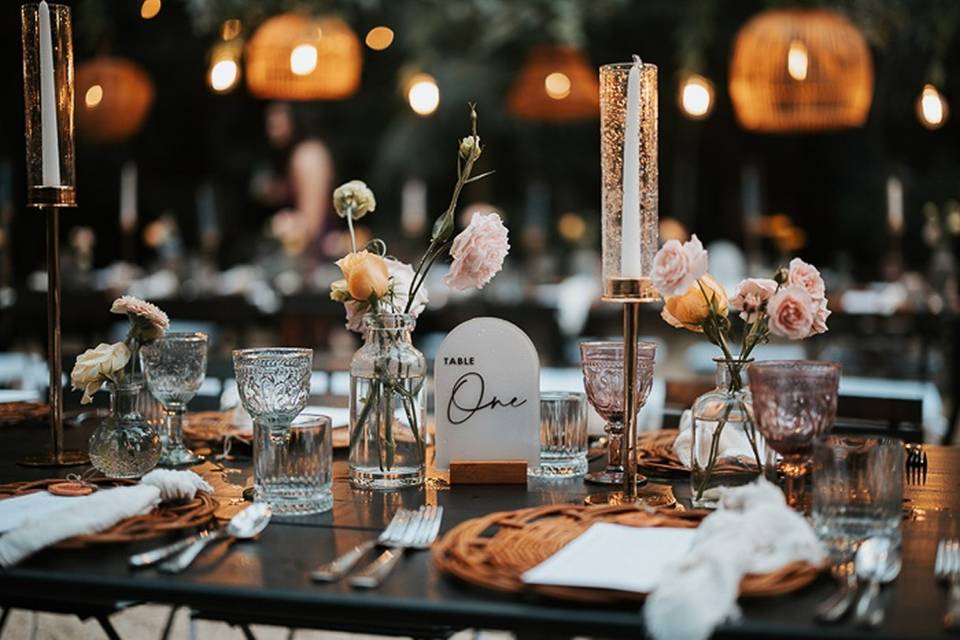 An intimate dinner setting