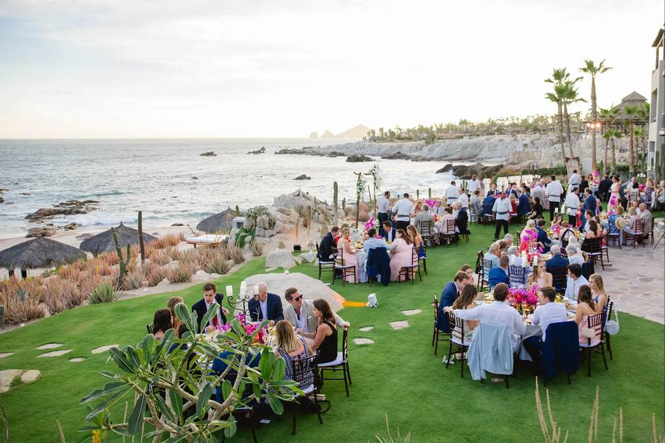 Garden dinner by the sea
