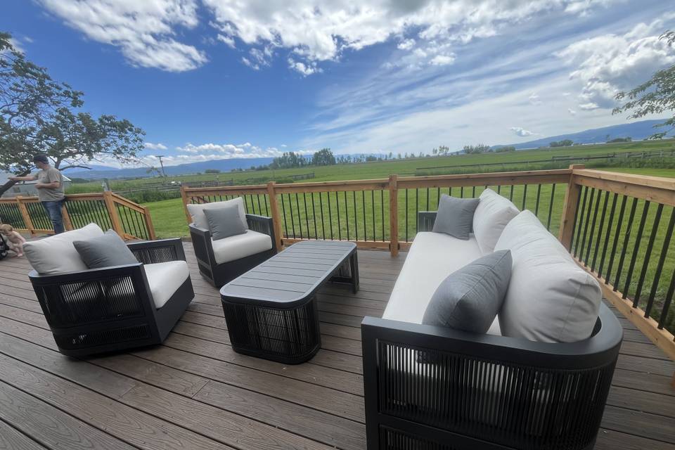 Back deck of the farmhouse