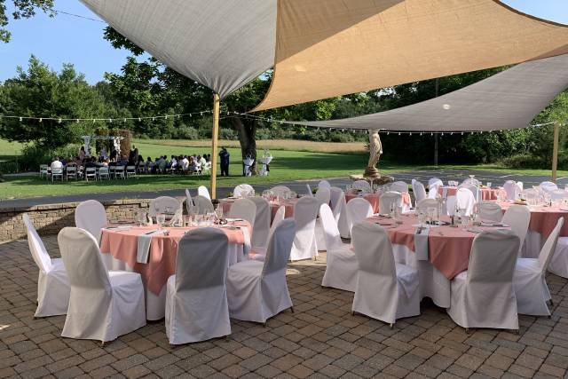 Ceremony then outdoor receptio