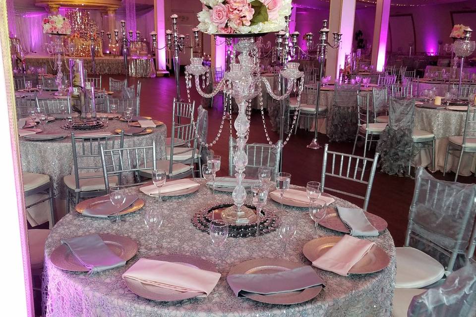 Table set up with centerpiece