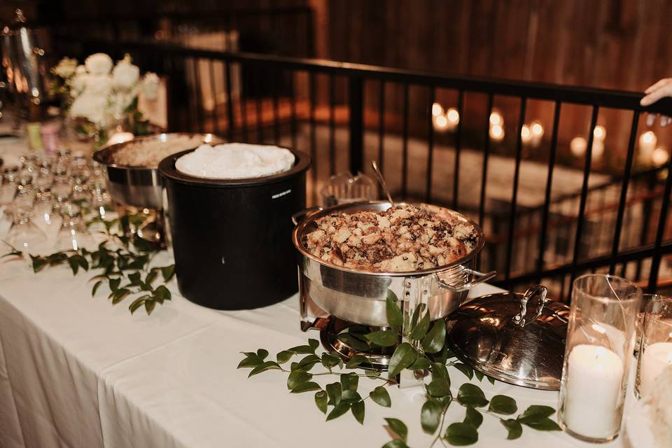Warm dessert station