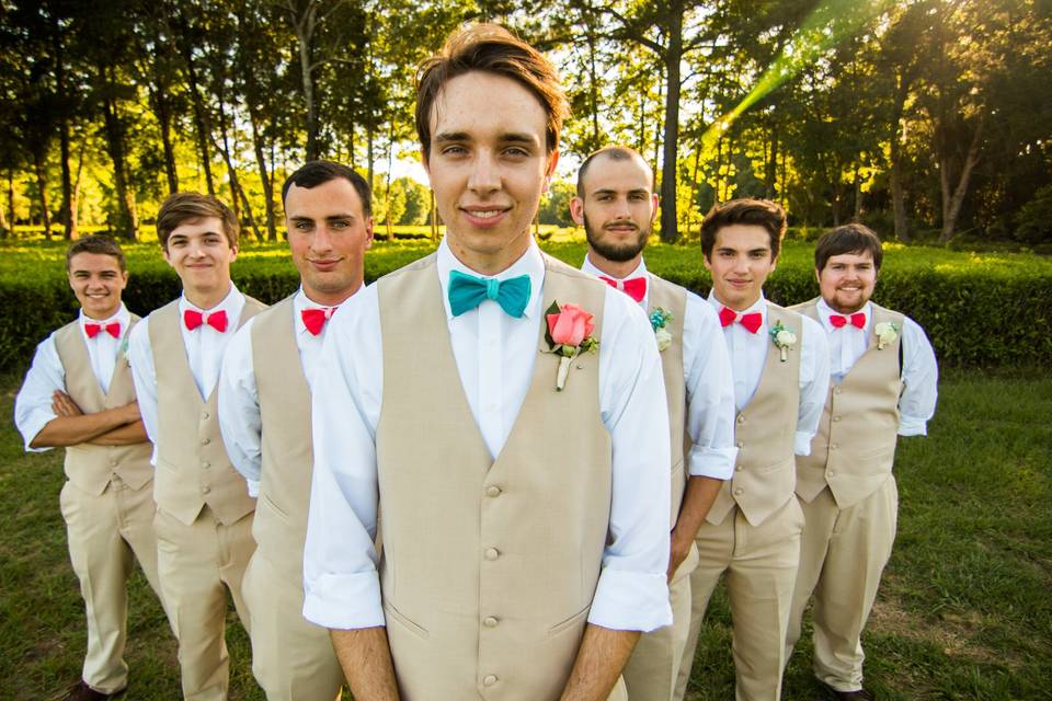 Hunter and His groomsmen had a blast and the weather couldn't have been better! (the groom had to tie all of those ties, I think he did a great job :)