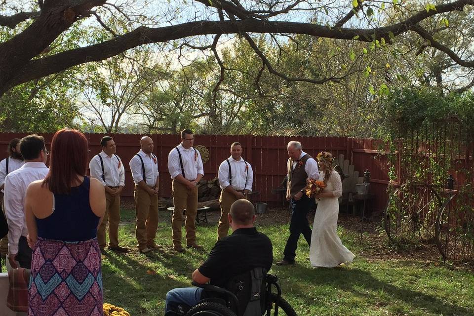 Outdoor wedding celebration