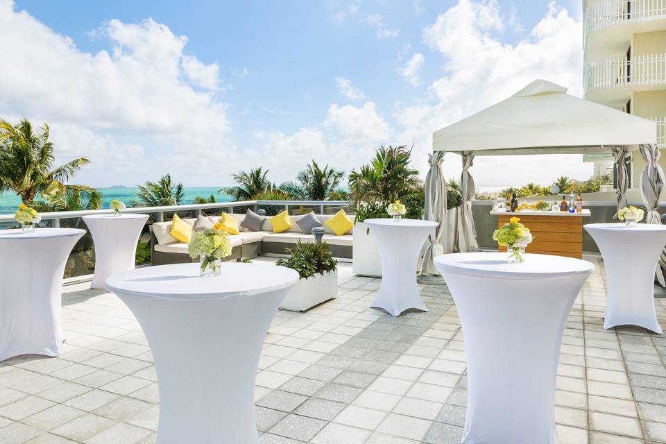 Reception on the pool deck