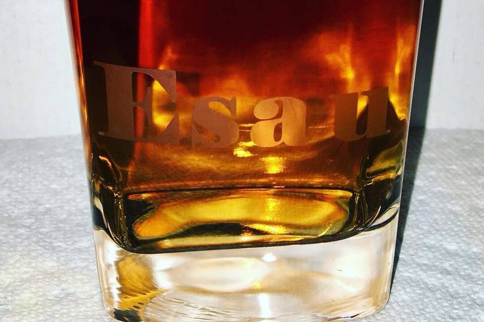 Etched Groomsman 'Esau' Whiskey Glass