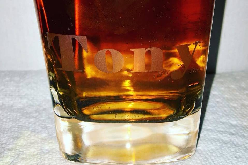 Etched Groomsman 'Tony' Whiskey Glass