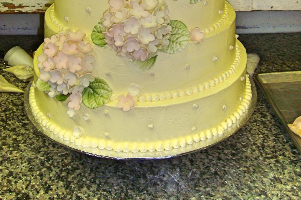 5-tier floral wedding cake