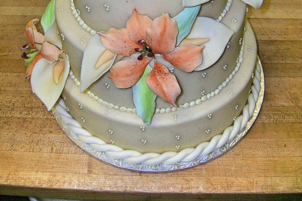Coffee buttercream wedding cake
