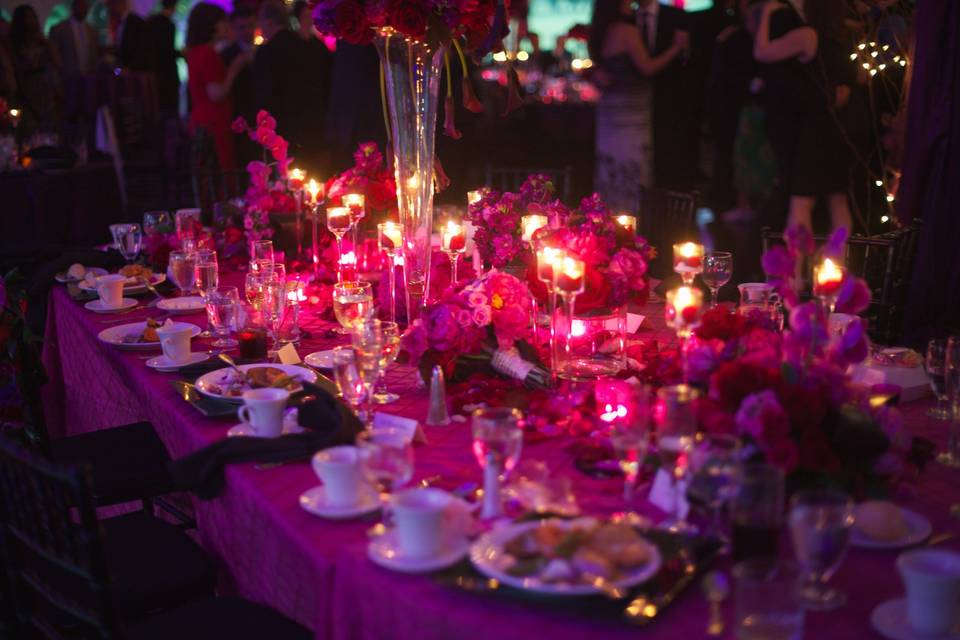 Romantic lighting during reception
