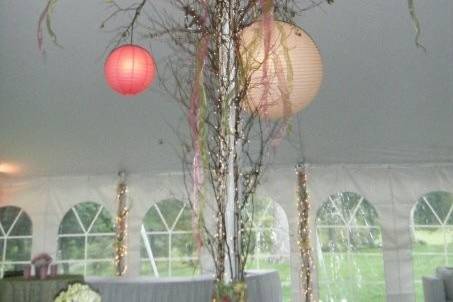 Balloon and branch decoration