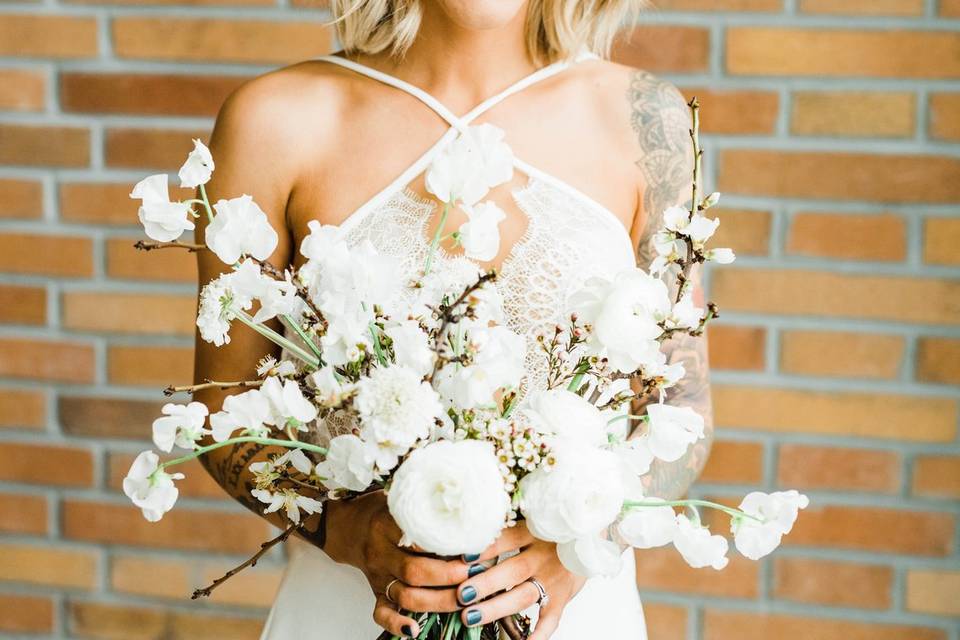 Textured white bouquet