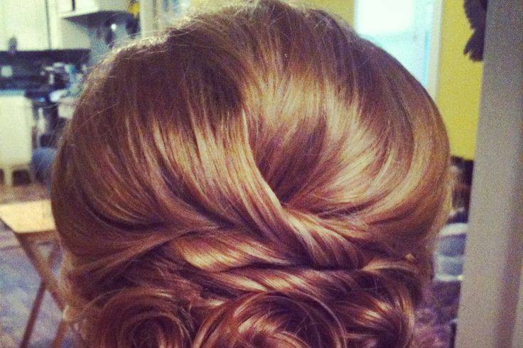 Low bun with pin curls