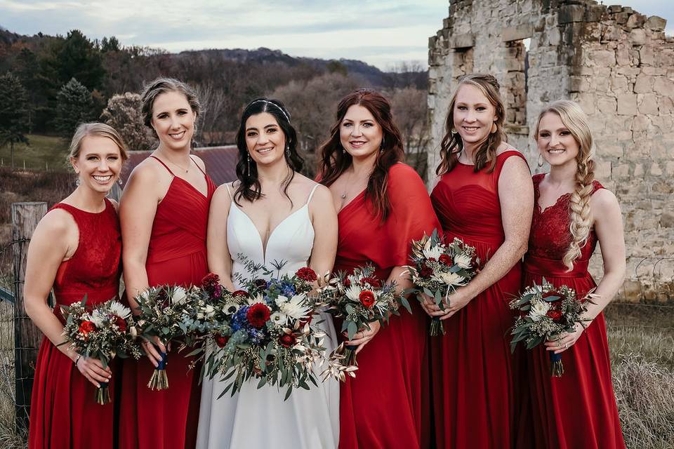 Bride + bridal party