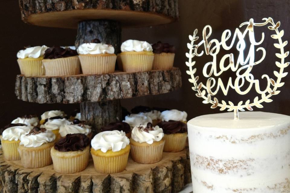 Anniversary cake & cupcakes