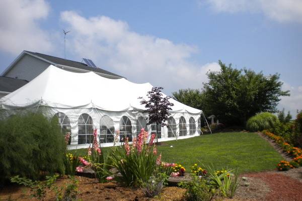 20 x 50 pole tent for a backyard party