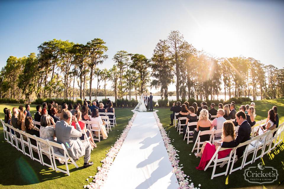 Loved ones observing the ceremony