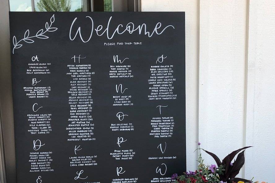 Chalkboard Seating Chart