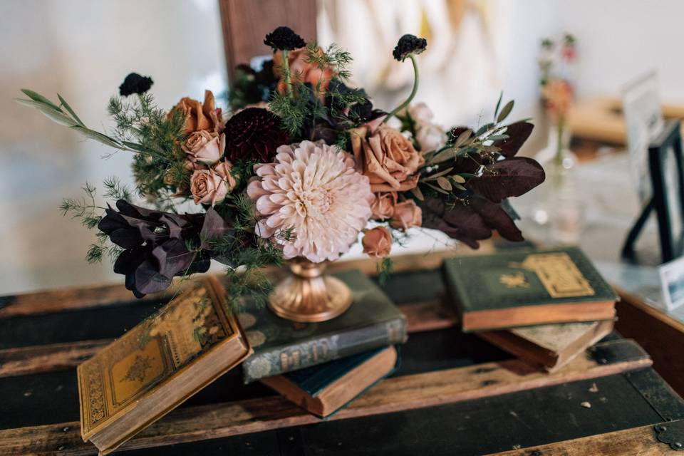 Florals with vintage decor