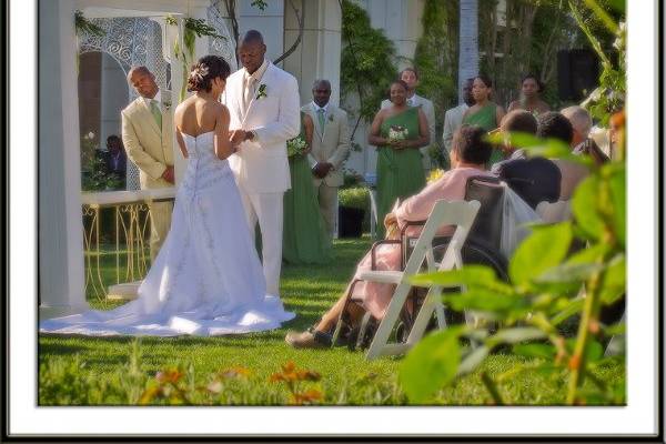 We provided a steel drum duo for this wedding - cocktails and for through dinner.