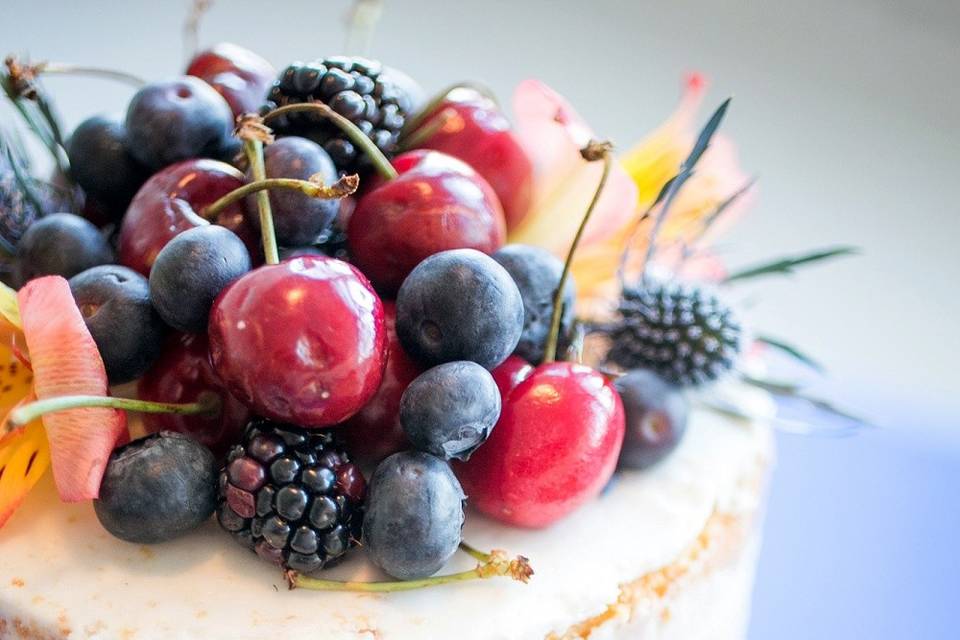 Semi-naked fruit cake