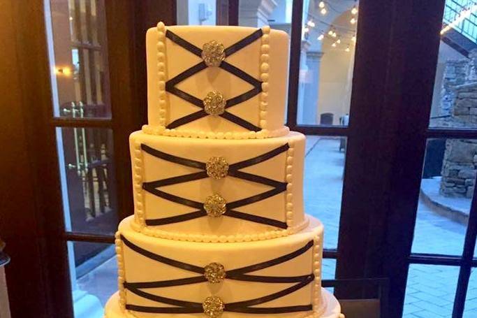 Five tier wedding cake