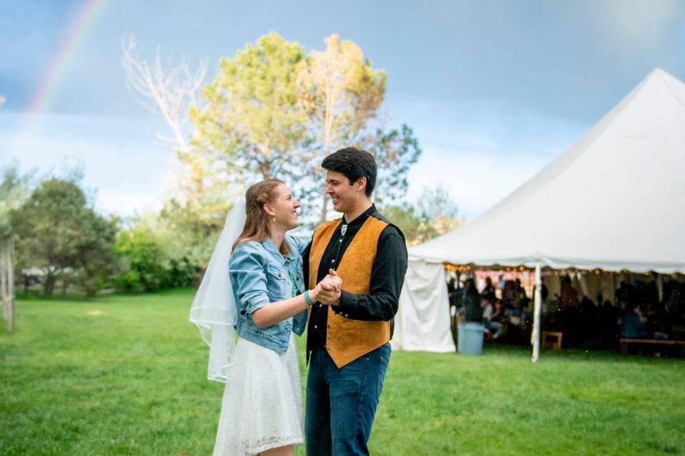 Backyard Wedding Rainbow