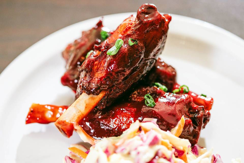 BBQ Braised Beef with Coleslaw