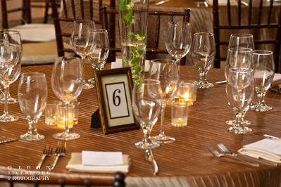 Table setup with centerpiece