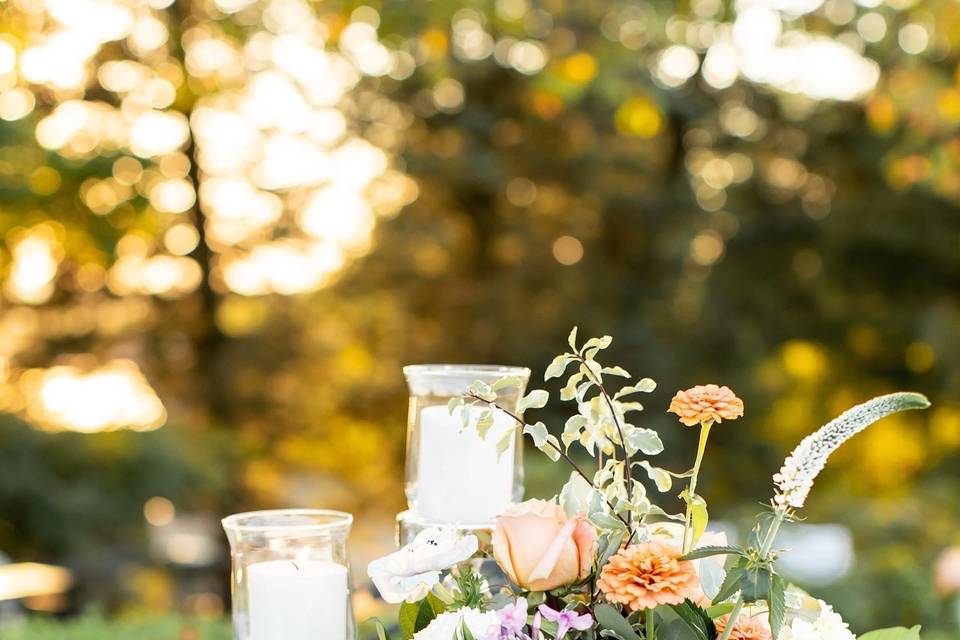 Centerpiece with candles