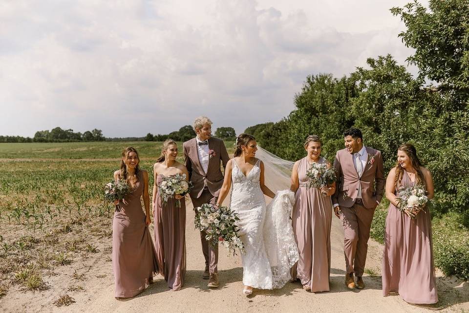 Bridal party dusty rose